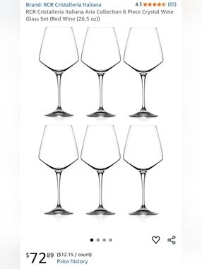Clear Red Wine Glasses - Set of 6